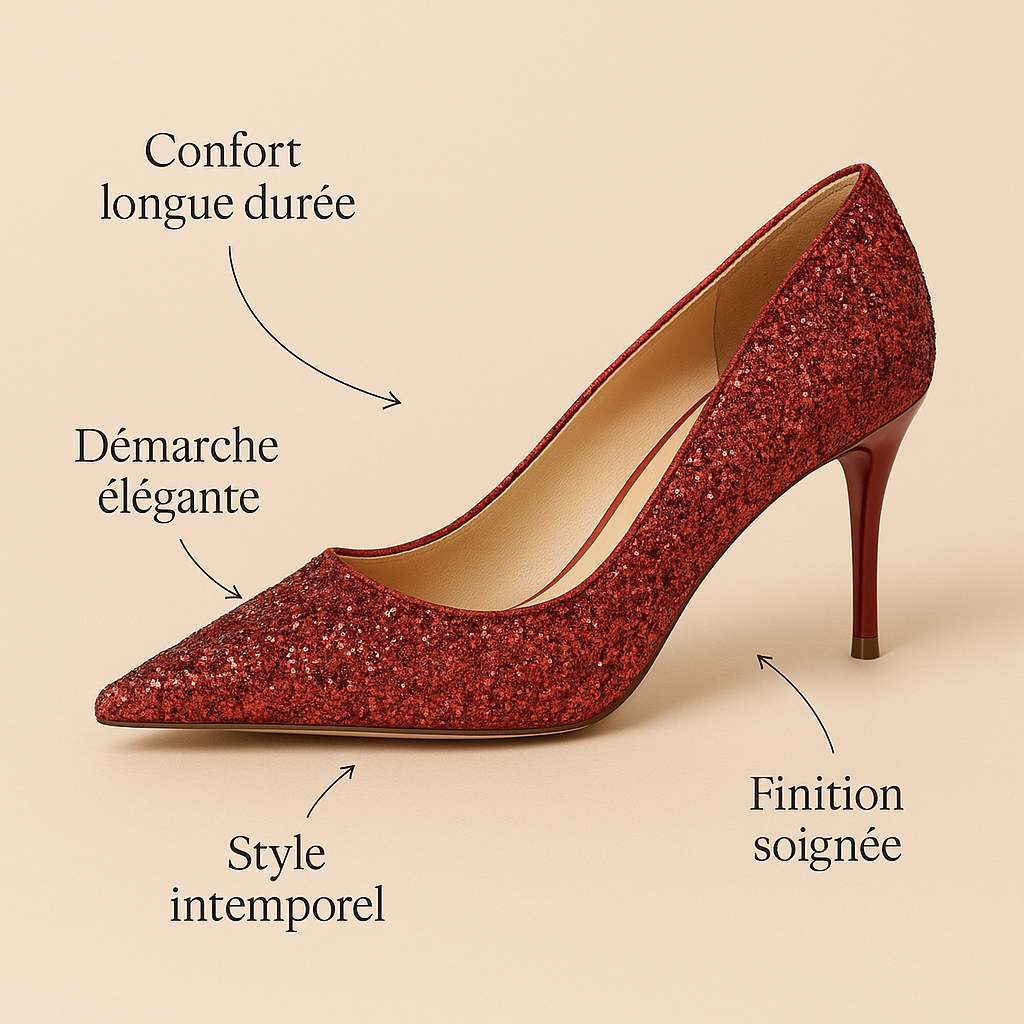 Escarpin Rouge Paillete