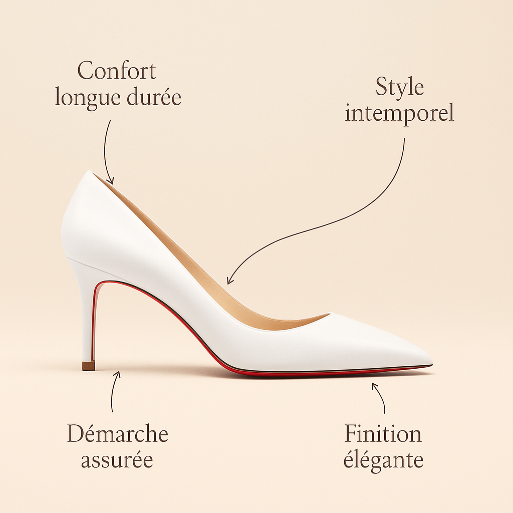 Escarpin Blanc Cassé