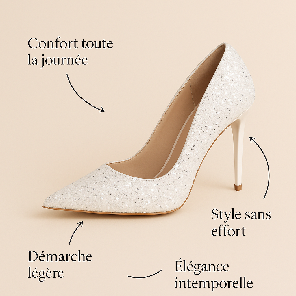 Escarpin Blanc Paillete