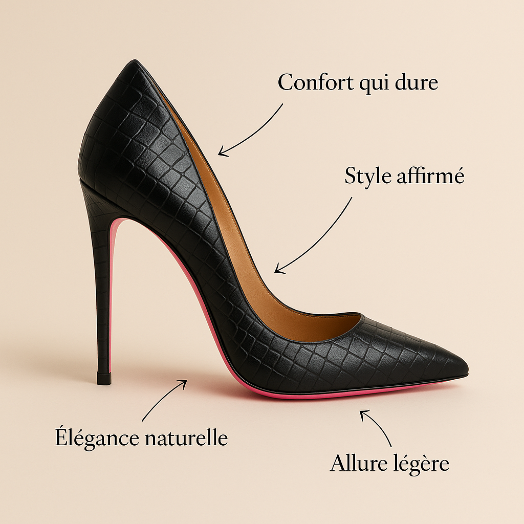 Escarpin Croco Noir