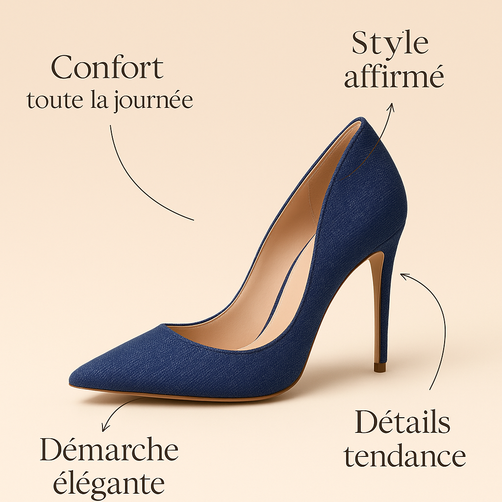 Escarpin Bleu Marine Confort