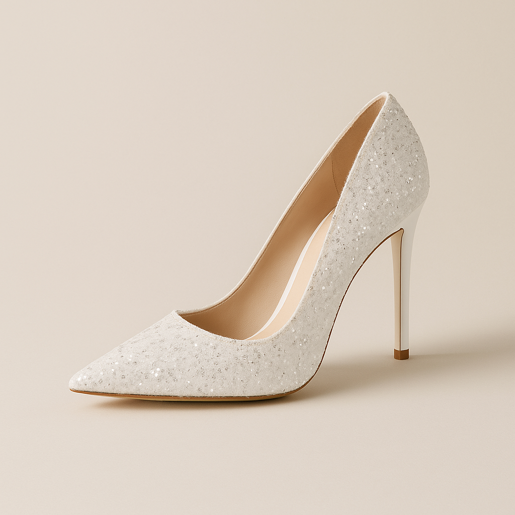 Escarpin Blanc Paillete