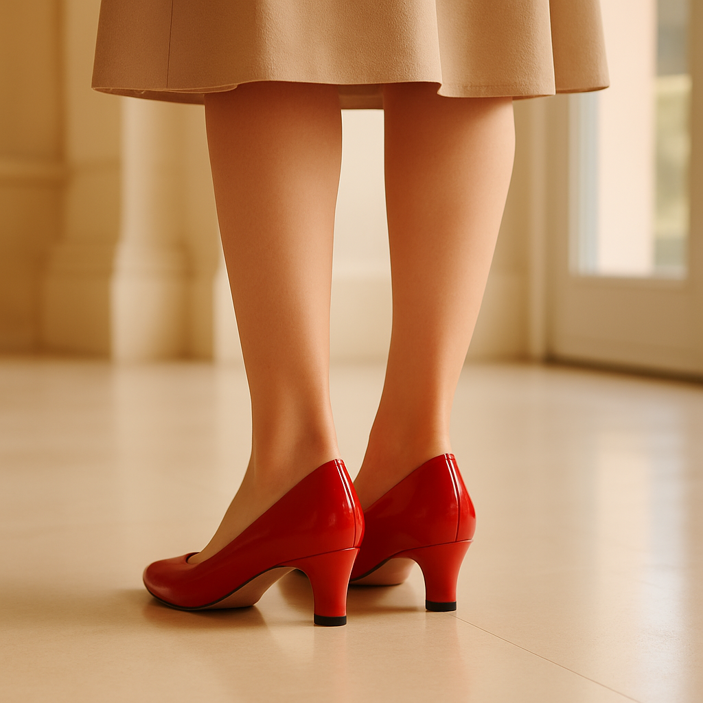 Escarpin Rouge Petit Talon