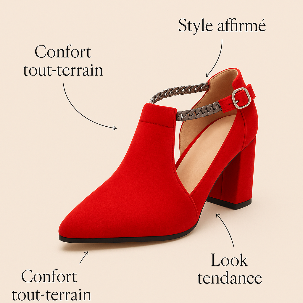 Escarpin Fermé Talon Carré