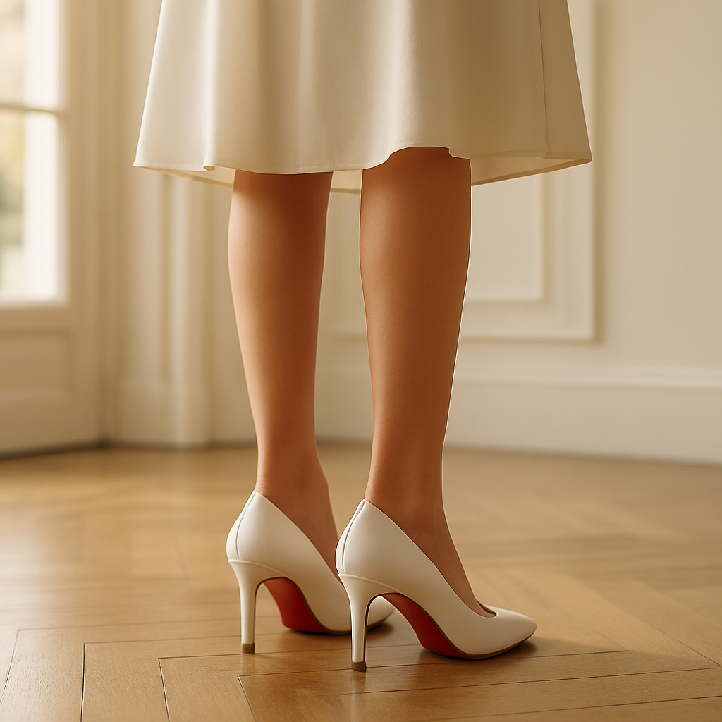 Escarpin Blanc Cassé