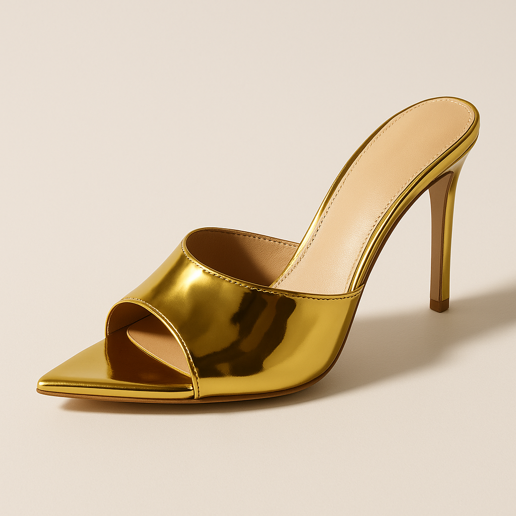 Escarpin Ouvert Doré