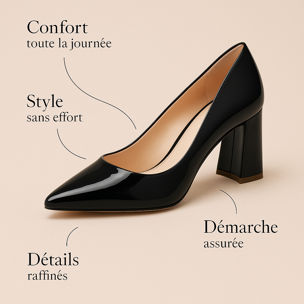 Escarpin Noir Vernis Confortable