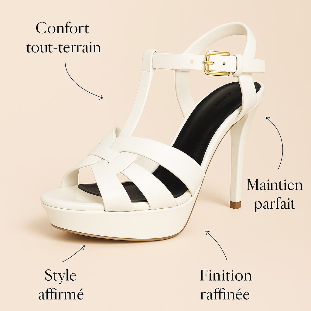 Escarpin à plateforme blanc