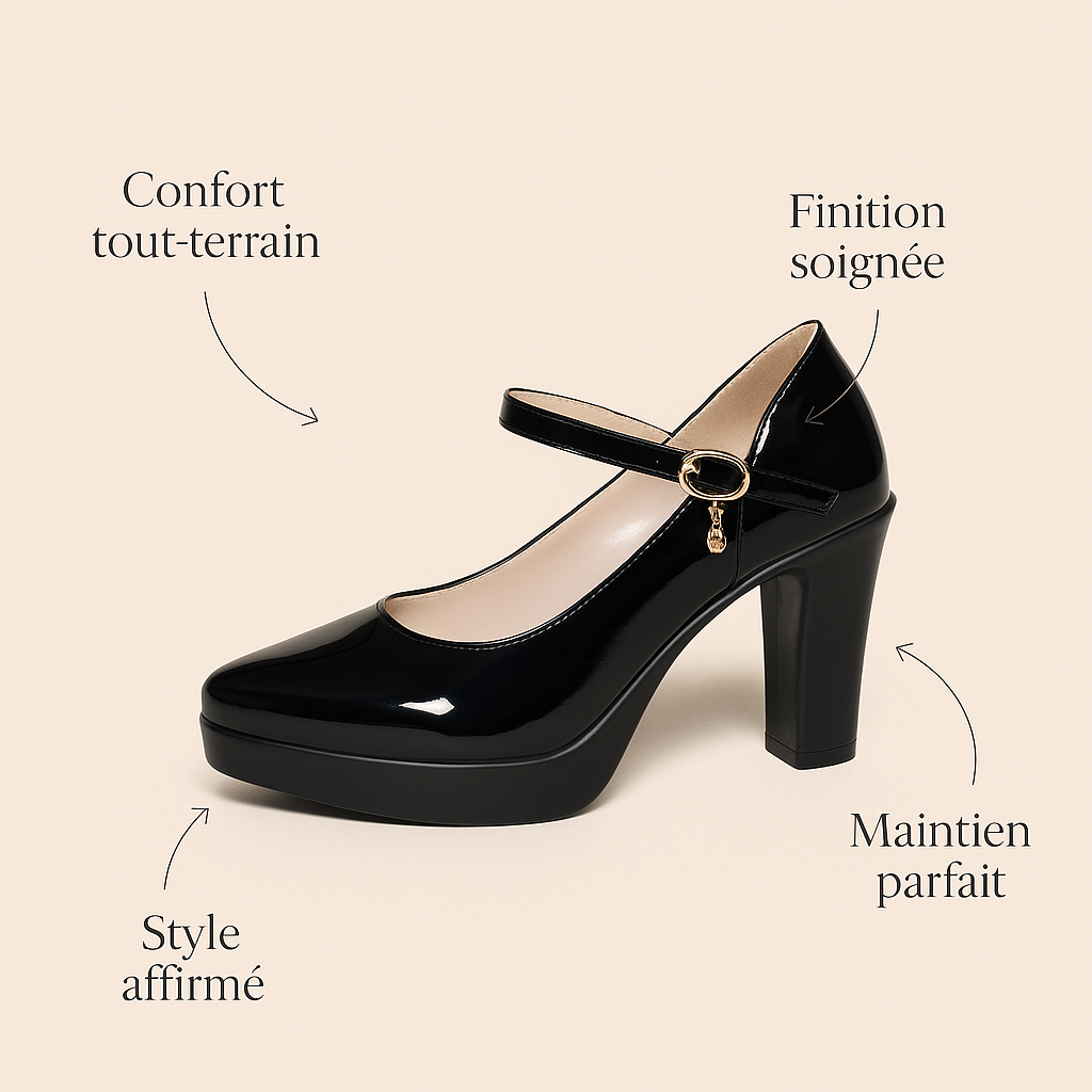 Escarpin Plateforme Talon Carre