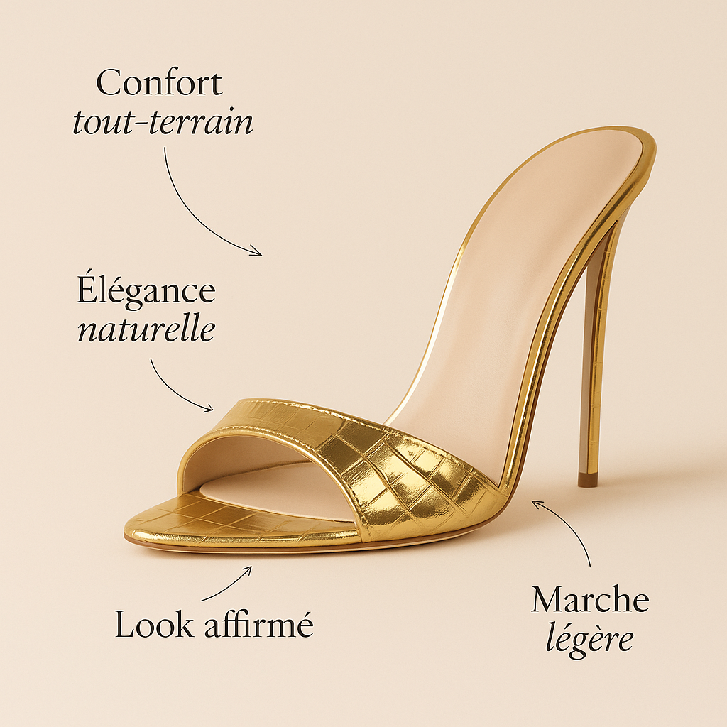 Escarpin Doré Cocktail Mariage