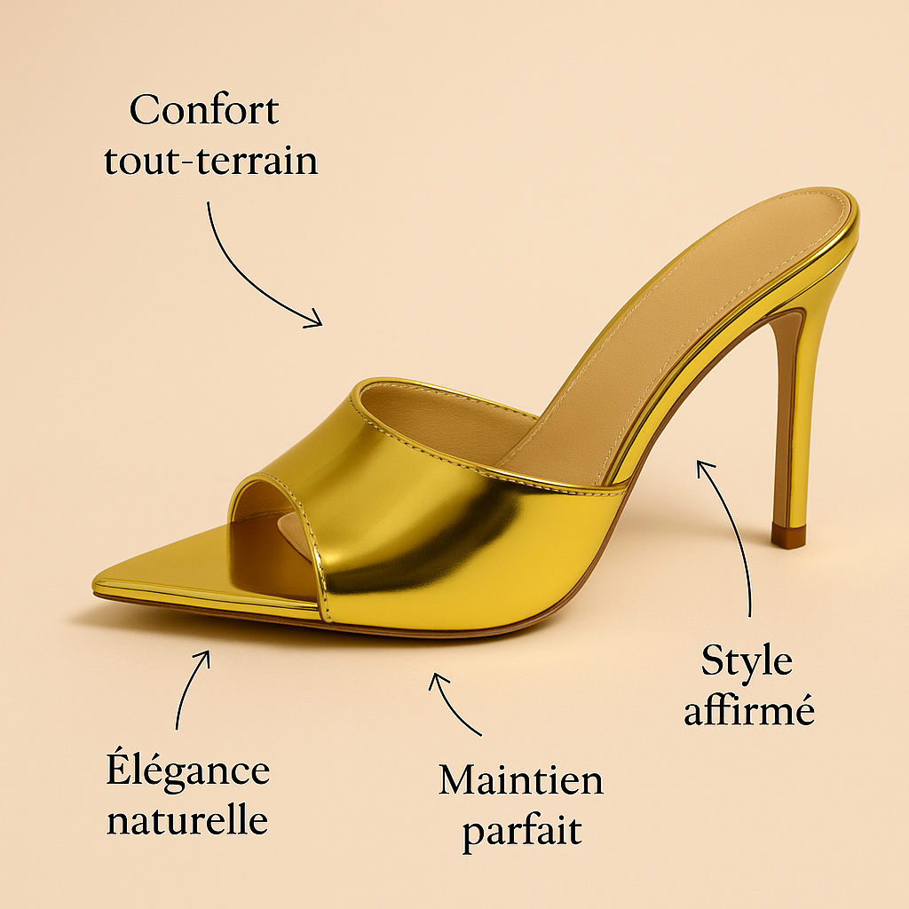 Escarpin Ouvert Doré