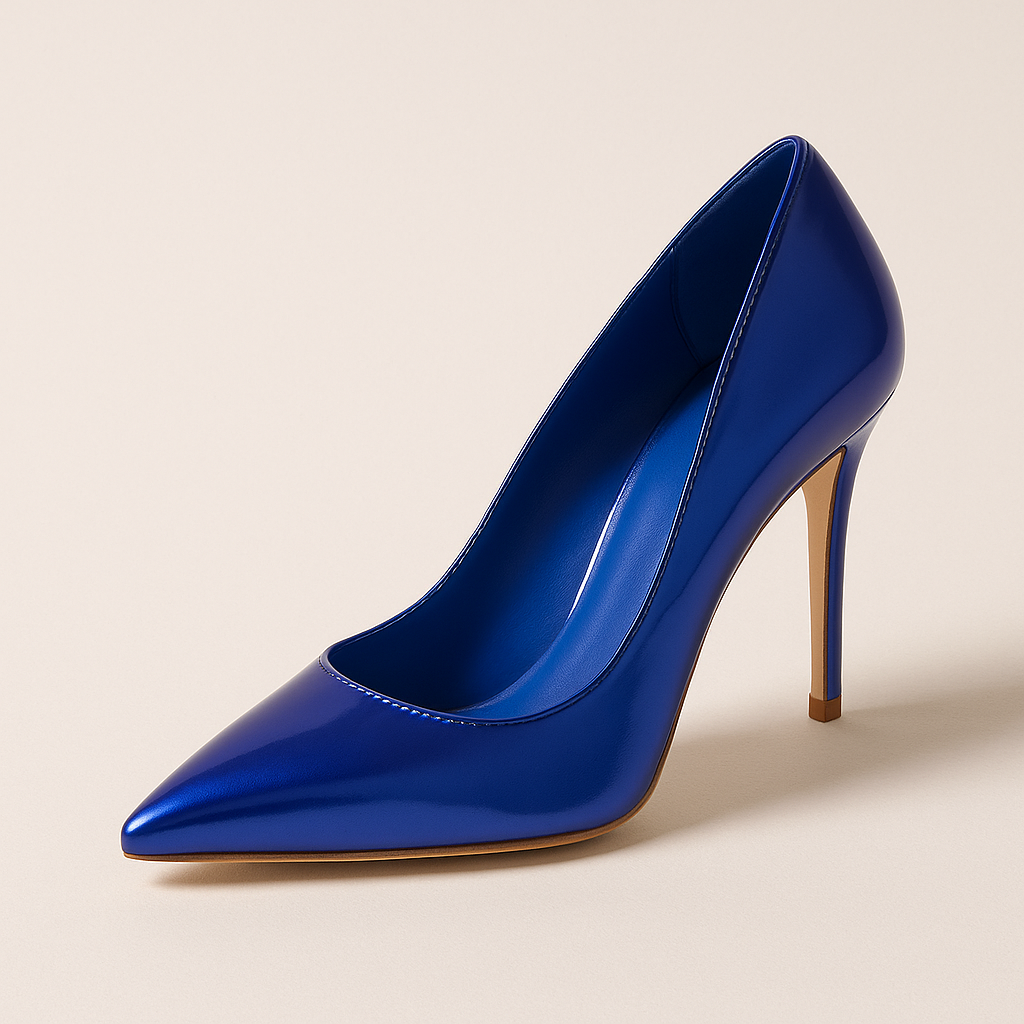 Escarpin Bleu Marine Vernis
