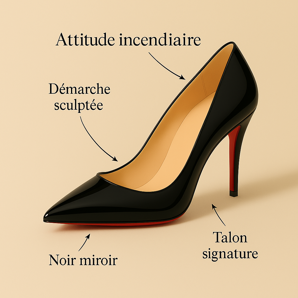 Escarpins Noir miroir Semelle Rouge