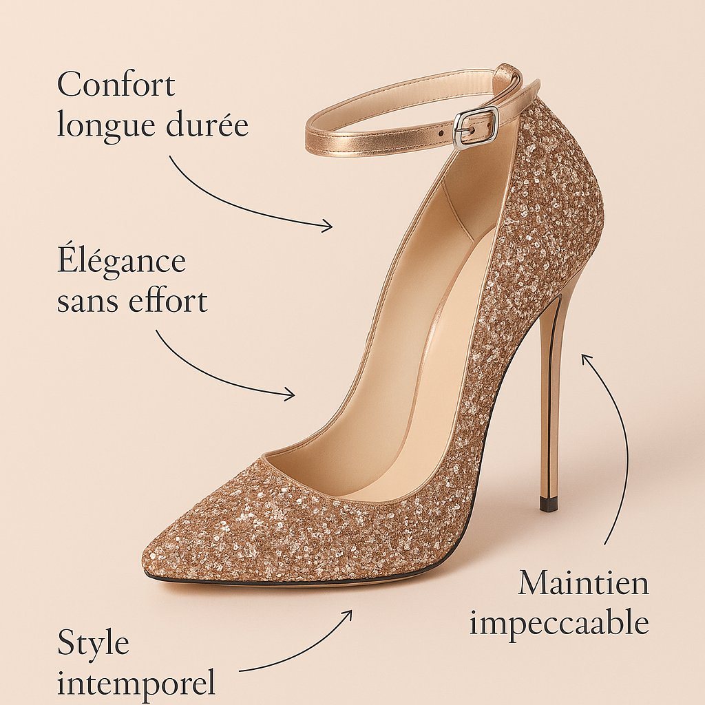 Escarpin Doré Pailleté