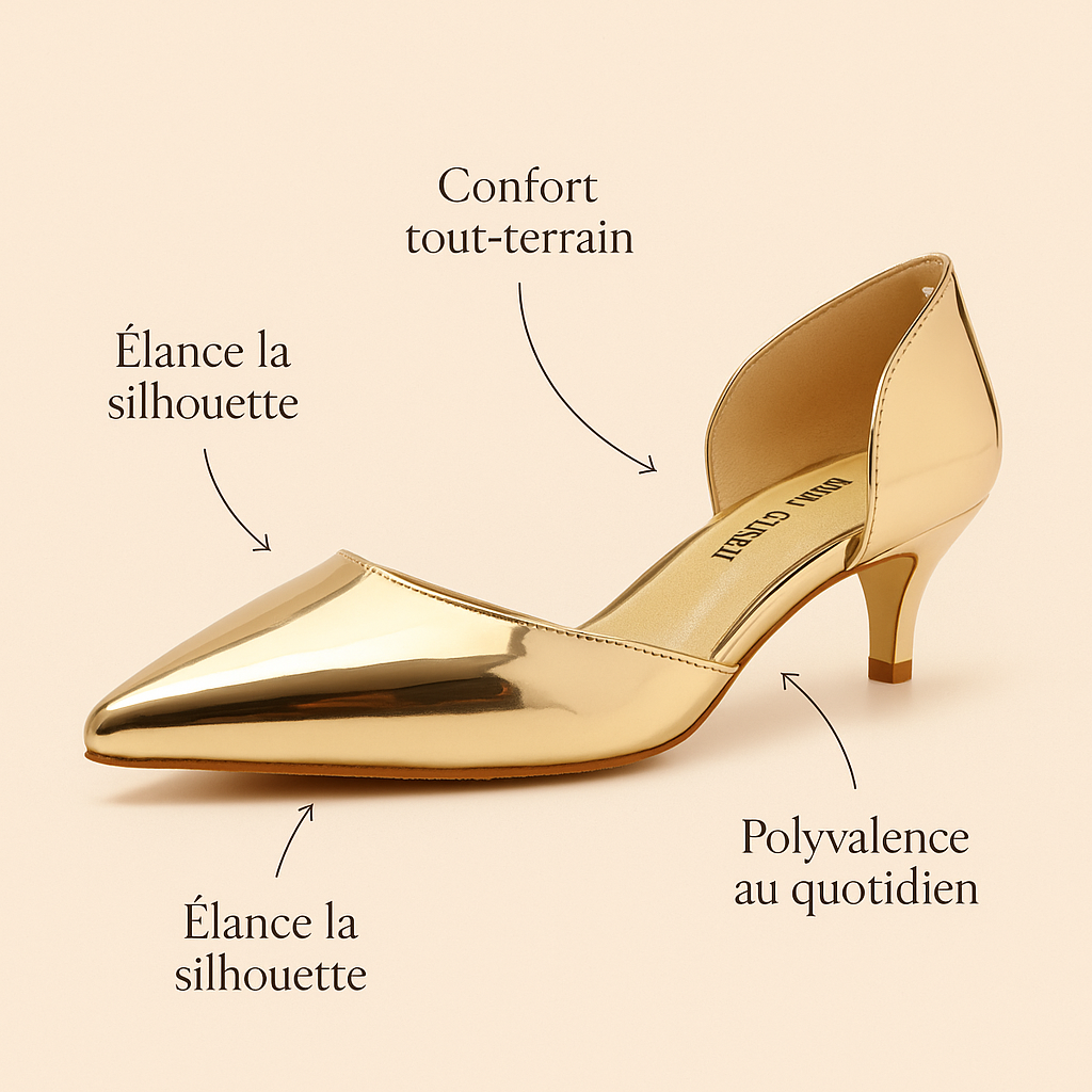 Escarpin Doré petit talon