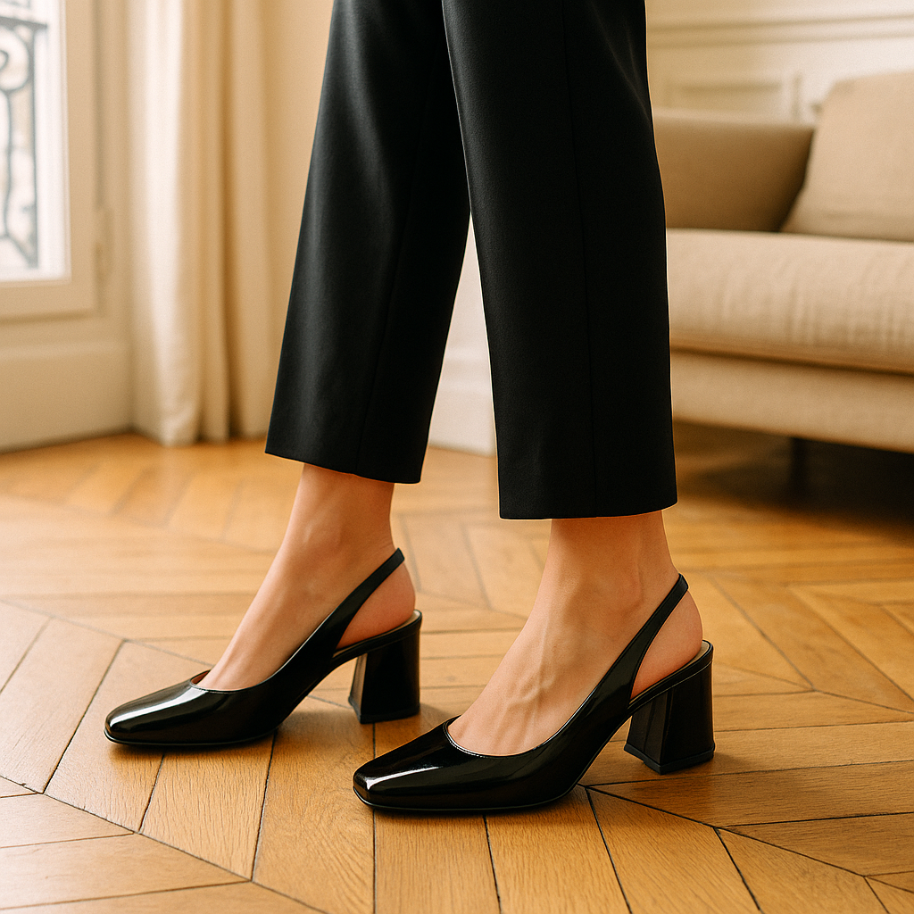 Escarpin Noir à Bride