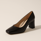 Escarpin Noir Talon Carre