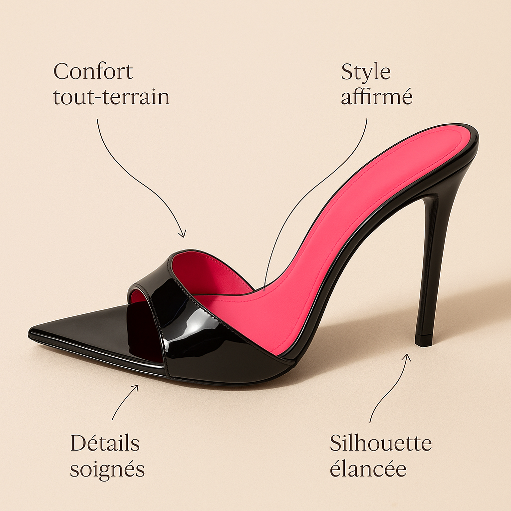 Escarpin Noir & Rose