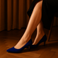 Escarpin Bleu Petit Talon