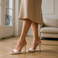 Escarpin Blanc Ouvert