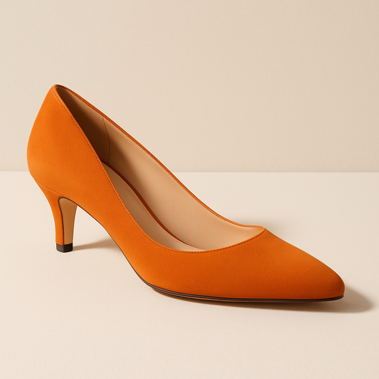 Escarpin Orange Petit Talon