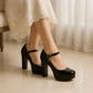 Escarpin Plateforme Talon Carre