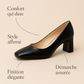 Escarpin Noir Talon Carre