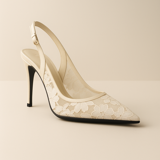 Escarpin Blanc Dentelle
