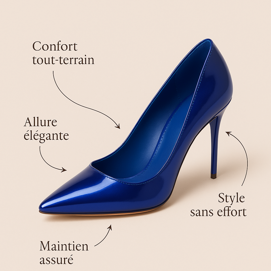 Escarpin Bleu Marine Vernis