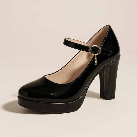 Escarpin Plateforme Talon Carre