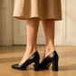 Escarpin Noir Talon Carre