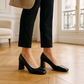 Escarpin Noir Talon Carre