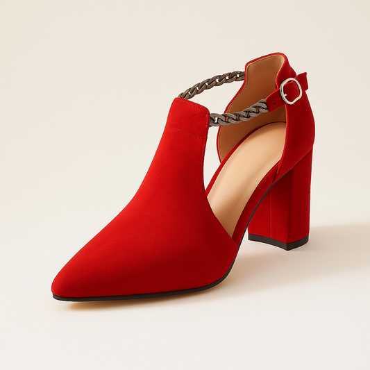Escarpin Fermé Talon Carré