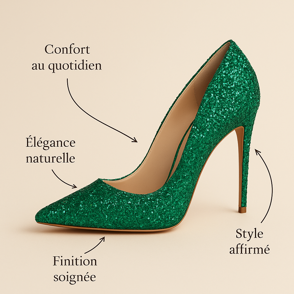 Escarpin Vert Paillete