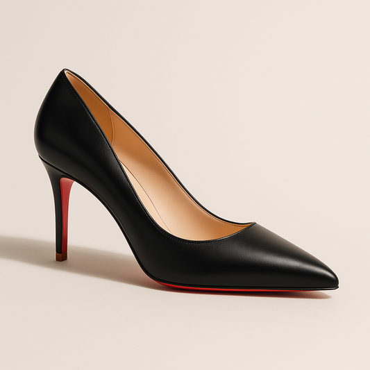 Escarpin Noir Mat Semelle Rouge
