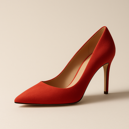 Escarpin Daim Rouge