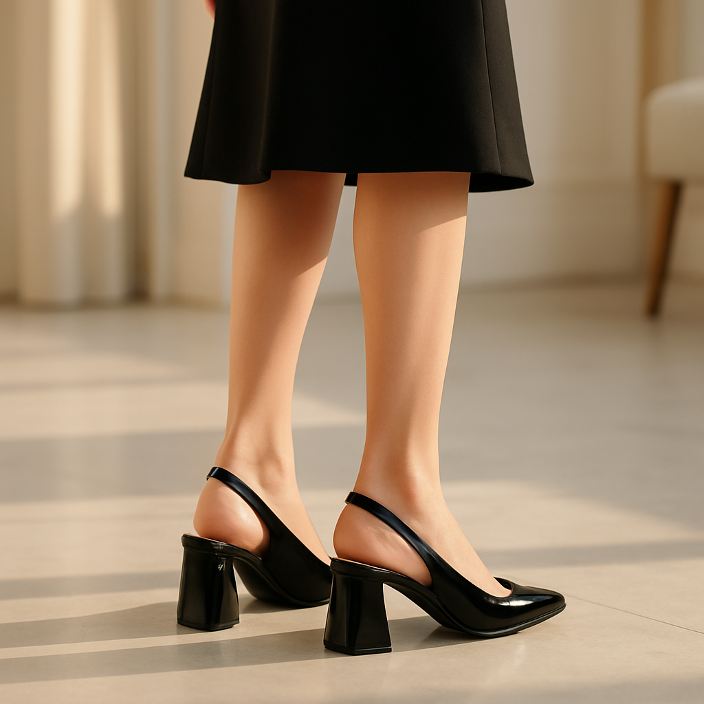 Escarpin Noir à Bride